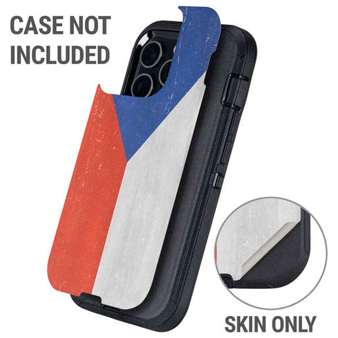 Czech Republic Flag Distressed Otterbox Defender iPhone Skin